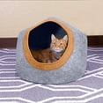 thumbnail image 2 of Cama redonda de fieltro para gatos Kitty City, cálida y acogedora, gris, 2 of 6