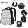 thumbnail image 5 of Naloa Rabbit And Cloud Print Large Capacity Backpack Lunch Bag Pencil Case Combination 3 Piece Set for Student, 5 of 8