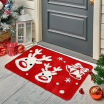 Christmas Bathroom Decor Red Bathroom Rugs Cute Bath Mat Non-Slip White Snow Christmas Home Decorations Microfiber Absorbent Shower Rug for Bathtub, 16”x24”