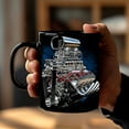 thumbnail image 5 of Btomtd 11oz V8 Engine Model Ceramic Coffee Mug, Novelty Gift Cups for Car Enthusiasts, Unique Engine Block Themed Tea Cup and Coffee Cup, B, 5 of 8