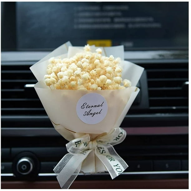 Gypsophila Dry Flower Car Air Freshener Creative Bouquet Car Air Vent Clip  Fragrance Clip Auto Accessories Interior Perfume Gift (Color Name : Red  1pcs) 