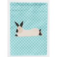 thumbnail image 1 of Carolines Treasures BB8141CHF California White Rabbit Blue Check Canvas House Flag, 1 of 4
