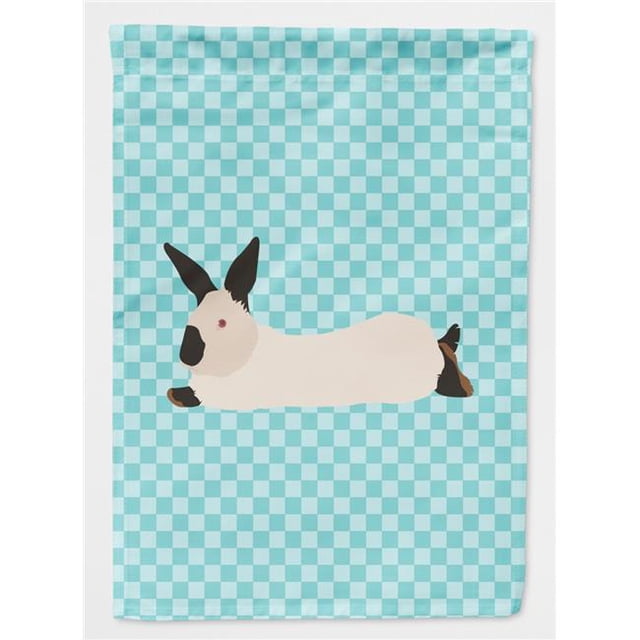 Carolines Treasures BB8141CHF California White Rabbit Blue Check Canvas House Flag