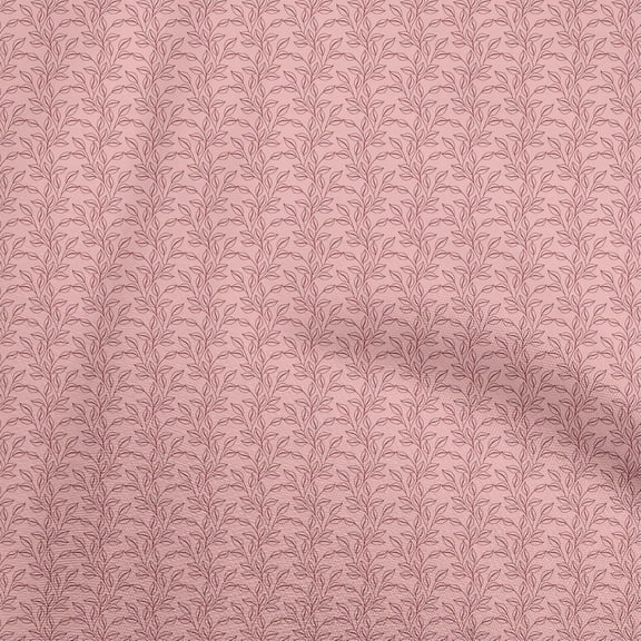 oneOone Viscose Chiffon Light Pink Fabric Leaves Craft Projects Decor Fabric Printed By The Yard 42 Inch Wide