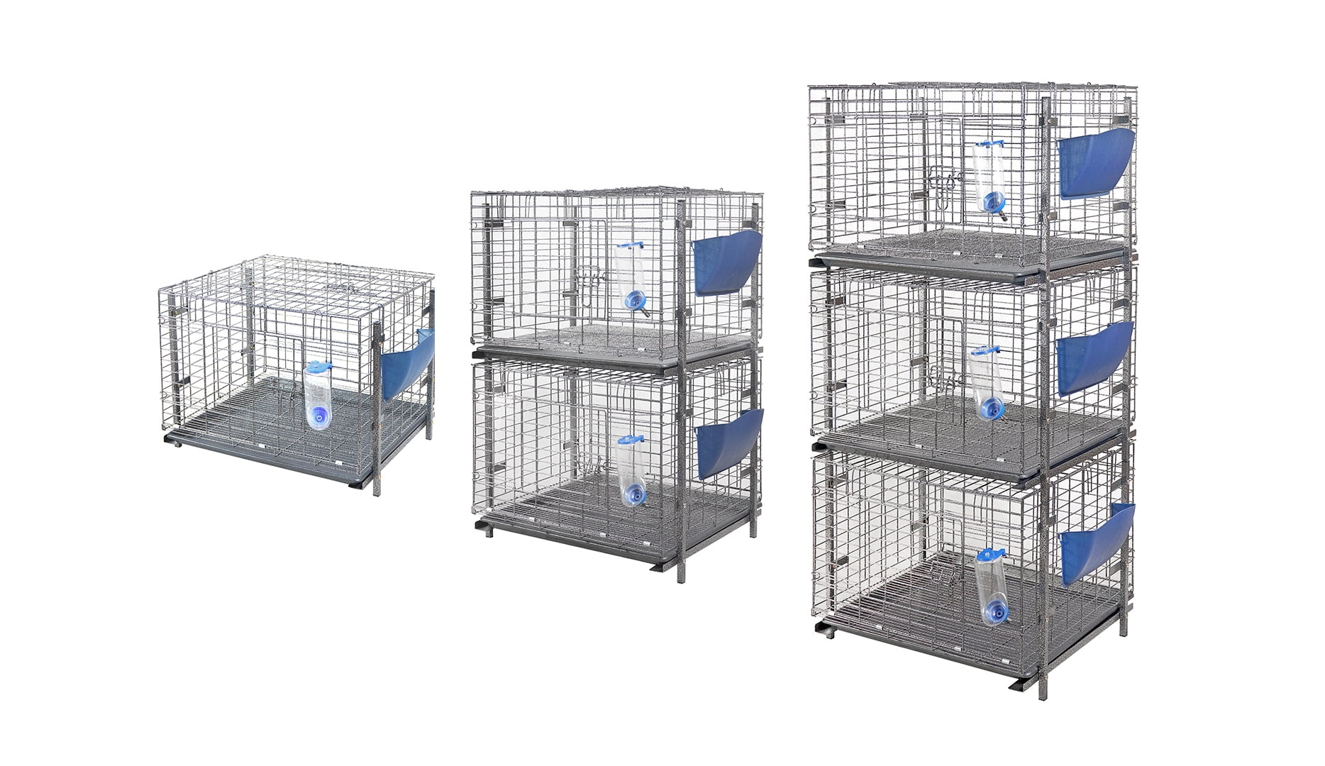 Stackable Rabbit Breeding Cage with Feeder and Water Bottle Easy-Clean, 24 x 24 x 16 inches, Guinea Pig Ferret Bunny Hutch