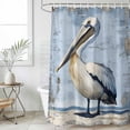 thumbnail image 4 of Ocean Pelican Bathroom Shower Curtains with 12 Hooks Polyester Waterproof Shower Curtain for Stalls and Bathtubs Summer Coastal Birds Modern Painted Decorative Bathroom Privacy Curtain 36x72 Inches, 4 of 9