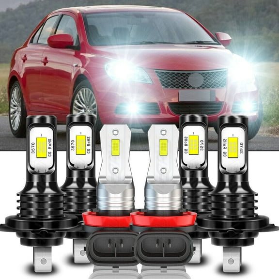 For 2014 2015 Kia Optima-6x Car Light 6000K H7 H7 LED Headlight   H11 Fog Light Bulbs Combo Kit