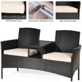 thumbnail image 4 of RELAX4LIFE Conversation Furniture Set with Table and Two Removable Cushions Rattan Wicker Chairs and Table Set for Patio,Garden, Baloney and Lawn Outdoor Porch Furniture Sets Loveseat(Brown+Beige), 4 of 18