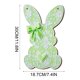 thumbnail image 3 of Conejo de Pascua con cartel de pared de puerta de madera y ventana Decoración colgante en 2D – Madera natural, encaje floral en relieve, corazón y lazo verdes, acento primaveral en la corona de flores, 3 of 5
