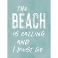 thumbnail image 2 of Lettered and Lined 25x32 Black Ornate Wood Framed with Double Matting Museum Art Print Titled - The Beach is Calling, 2 of 4