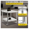 thumbnail image 3 of Stainless Steel Prep Table 36x24 Inch, 440lbs Capacity, Heavy Duty Kitchen Workstation with Backsplash, Adjustable Shelf & Casters for Restaurant Home, 3 of 7