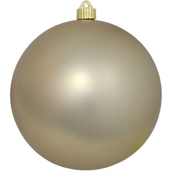 Christmas By Krebs Ornament, Large Commercial Grade Indoor and Outdoor Shatterproof Plastic, UV and Water Resistant Ball Ornament Decorations (Velvet Buff Gold, 8 inch (200mm))