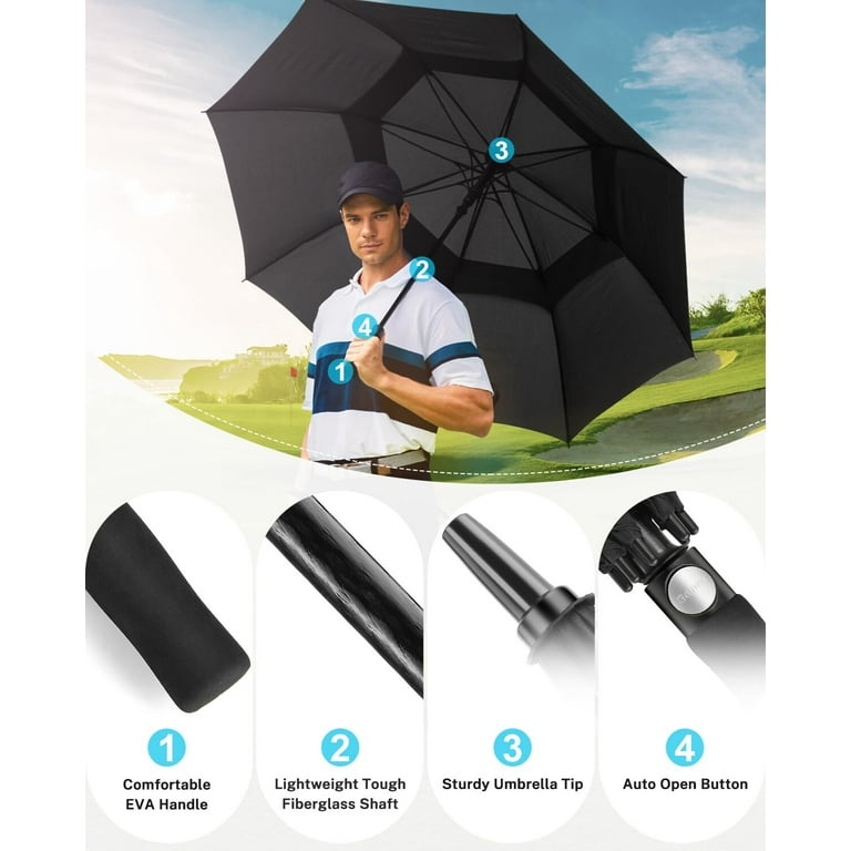 Gonex, Golf Umbrella, 80 Inch, Automatic Open Windproof Double