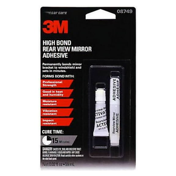 3M High Bond Rearview Mirror Adhesive, Two-Part Structural Acrylic System, 0.02 fl oz
