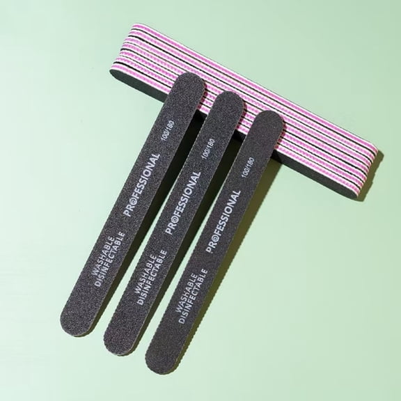 Nail File - 100/180 Grit Emery Boards for Nails, 20pcs Professional Dual-Sided Fingernail Files for Natural Acrylic Nails, Reusable Nail Care Manicure Set for Salon & DIY Use, Black