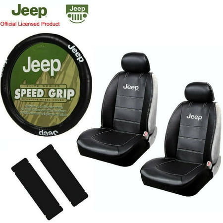 New 7pcs JEEP Car Truck Synthetic Leather Seat Covers Steering Wheel Cover