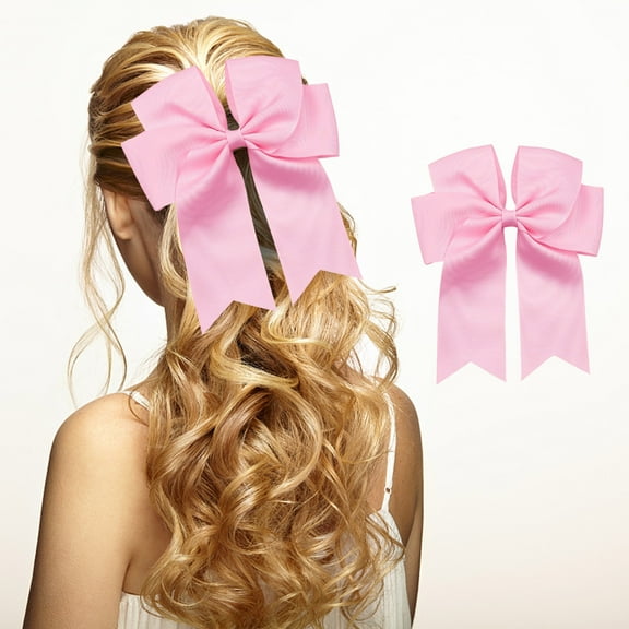 Kokovifyves Beauty Tools 6-inch Ribbed Satin Fishtail Double Layered Ribbon Bow Hair Clip for Children's Hair Accessories Hair Clip