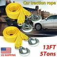 thumbnail image 3 of Htwon 5Tons Tow Strap with 2 Hooks Vehicle Heavy Duty Recovery Rope For Emergency Car, 3 of 9