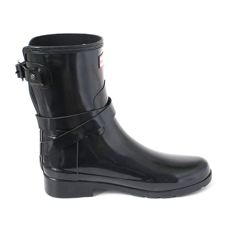 Womens hunter original refined back clearance strap short wellingtons winter boots