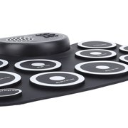 NFTIGB Electronic Roll Up Drum Pad Set Rechargeable Built In Speaker Silicone Electric Practice Drum with Double Pedal (17.72 inches / 45 cm)