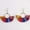 Blue, variant on Bohemian Rainbow Fan Fringe Tassel Statement Earrings Tassel Fan Hoop Earrings