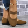 thumbnail image 2 of Brown Women'S Relaxed Fit Flat Shoes With Round Toe And Airy Knit Material Perfect For Casual And Work Activities With Easy Slip On Style, 2 of 9