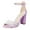 Purple, variant on FSJ Women Elegant D’-orsay Chunky High Heel Open Round Toe Sandals Comfort Ankle Strap Buckle Shoes with Pearl Decor Soft Color for Lady Size 8 White
