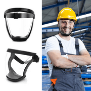 Saker Protective Clear Face Mask Shield, Reusable Transparent Plastic Face Shield (BLACK)