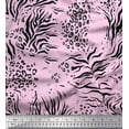 thumbnail image 1 of Soimoi Pink polyester Crepe Fabric Leopard & Tiger Animal Skin Fabric Prints By Yard 52 Inch Wide, 1 of 3