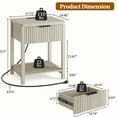 thumbnail image 2 of Aufeile Fluted Nightstand with Charging Station, Bedside Table with Drawer & Open Shelf, Small Wood Nightstand with 2 AC Outlets USB & Type-C, Bedroom Side Table, White Gray, 2 of 7