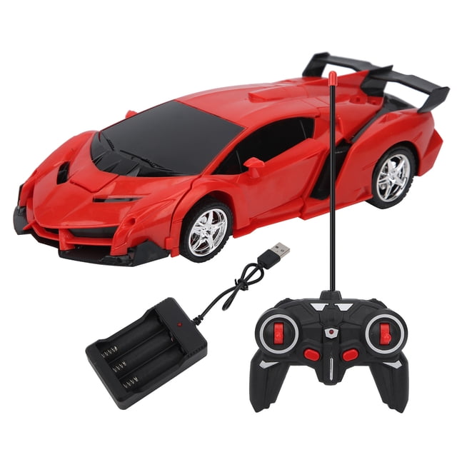 Juguete de control remoto para niños a escala 1:18, regalo, robot rojo deformable, coche RC