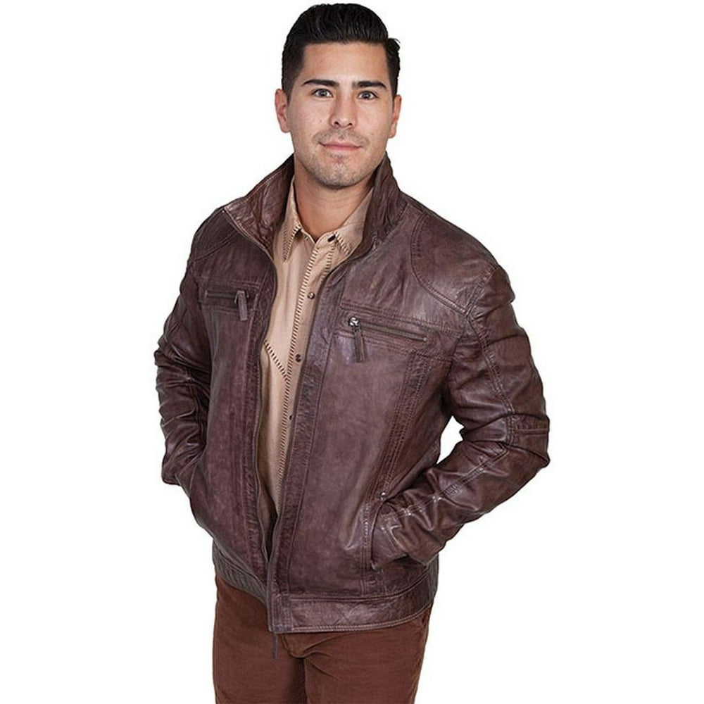 Scully Leather - Scully Western Jacket Mens Leather Zip Should Detail ...