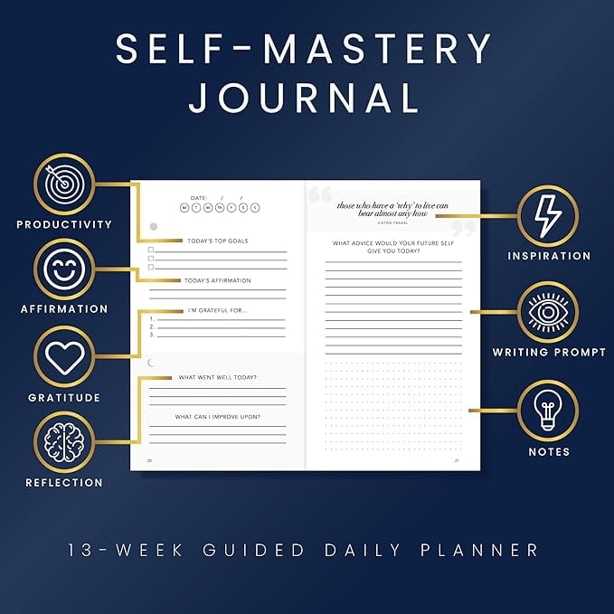 Daily Journal for Men - Gratitude Journal Notebook - Reflection Journal for Mindfulness