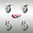 thumbnail image 2 of 5 Inch 316SS Gray Polyurethane Swivel Bolt Hole Caster Set with 2 Lock Brake, 2 of 2