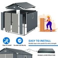 thumbnail image 4 of Dextrus Resin Outdoor Storage Shed,7.87x9.1ft Heavy-Duty Plastic Tool Storage Shed with Reinforced Floor,Lockable Doors,Windows & Vents,Weather-Resistant for Outdoor Use, 4 of 5