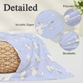 thumbnail image 2 of Easter Bunny Pillow Covers, Linen Long Throw Pillow Case, Cartoon Carrots Cute Rabbits Sketch Blue Holiday Pillow Protector Decorative Cushion Cover for Living Room/Bedroom 20" x 30", 2 of 8