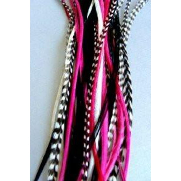 Sexy Sparkles Hot Pink Feathers Hair Extension Bonded Together At the