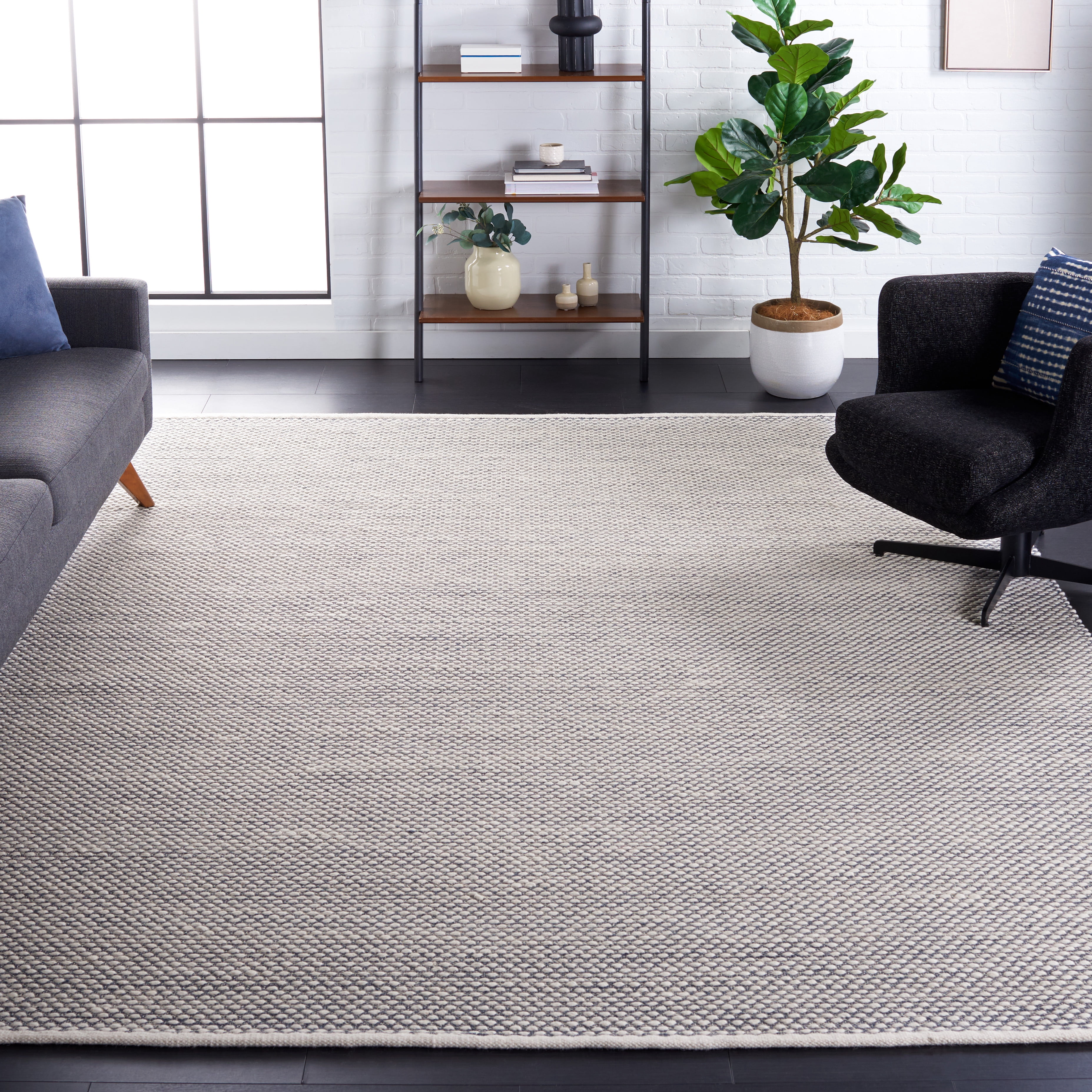 SAFAVIEH Vermont York Solid Area Rug, Navy, 8' x 10'