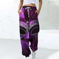 thumbnail image 2 of QQAMB Sweatpants for Women Mardi Gras Elastic Waist Drawstring Joggers Mask Printed Straight Leg Sweatpants Multicolor S, 2 of 4