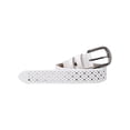 thumbnail image 3 of INSPIRE CHIC Unisex Rectangle Hollow Leather Belts with Alloy Buckle White 27-42 inches-125cm, 3 of 6