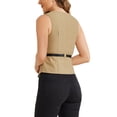 thumbnail image 3 of INSPIRE CHIC Womens' Business Formal Button Front Closure V Neck Vest with Belt Pockets, 3 of 4