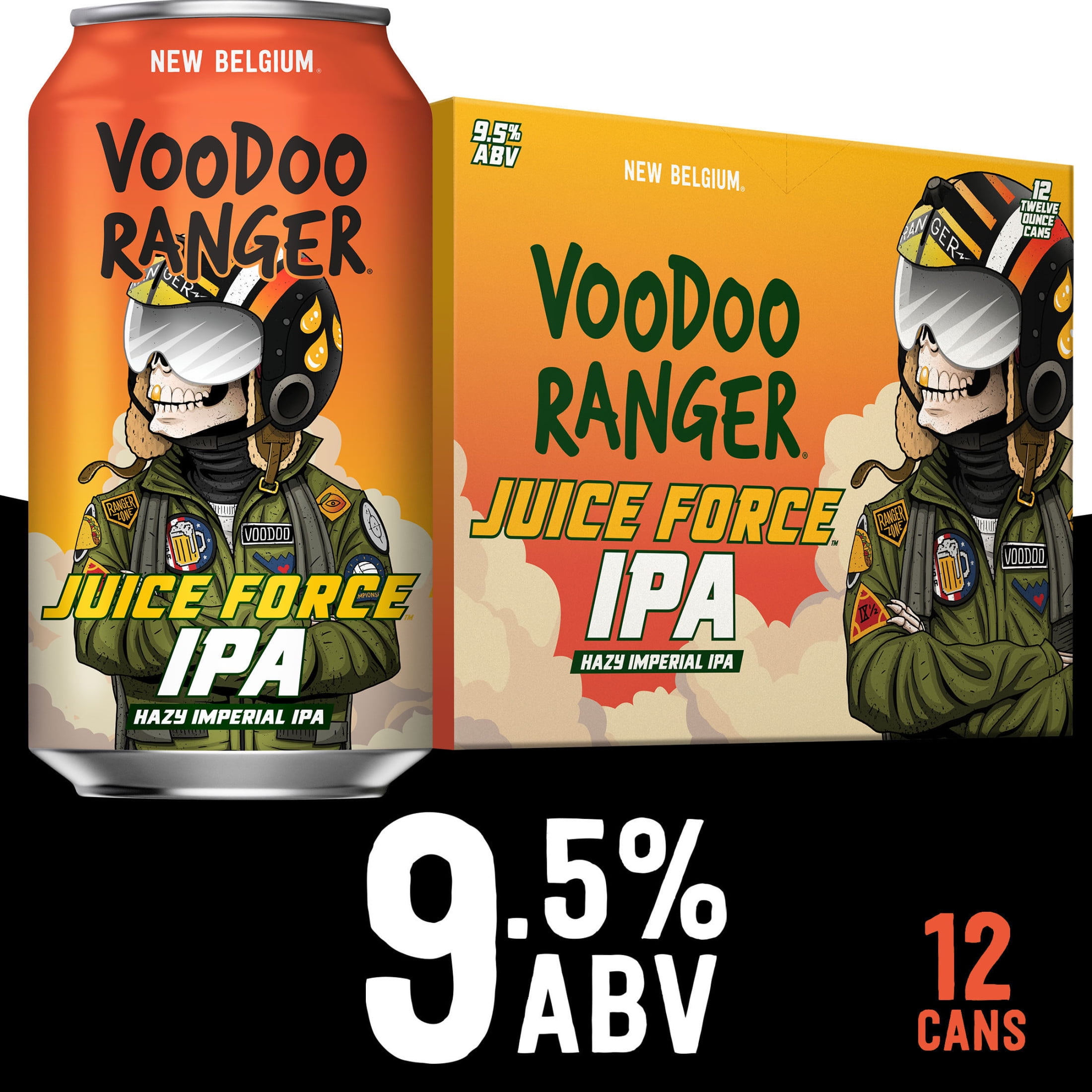 Voodoo Ranger Juice Force Hazy Imperial IPA Craft Beer, 12 pack, 12 fl oz Cans, 9.5% ABV