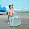 thumbnail image 4 of 18" Kids Carry On Luggage Ride-On Kids' Suitcase with Double Spinner Wheels, Cute Lightweight Tow-Along Luggage with Password Lock, Children's Trolly Case for Travel Study Tours, 4 of 7