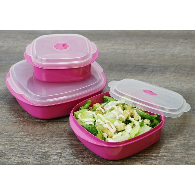Calypso Basics, Microwave Cookware/ Storage Set, Magenta - Walmart.com