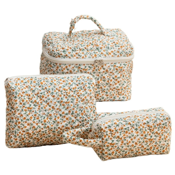 Estuche Organizador Cosméticos 3 Piezas Floral Con para Mujeres Y Niñas