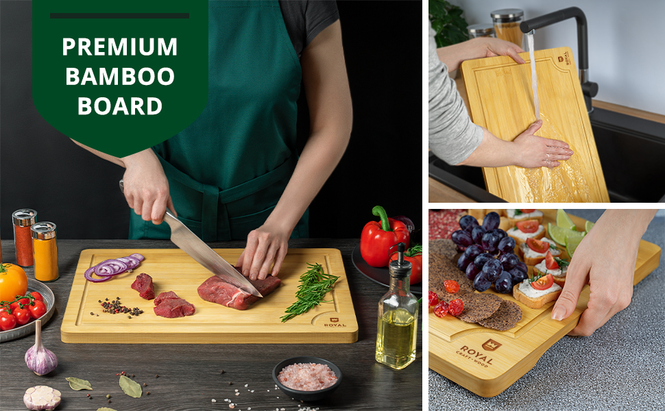 Extra Large Bamboo Cutting Board for Kitchen - Largest Wooden Butcher Block  for Turkey, Meat, Vegetables, BBQ Over the Stove Cutting Board with Juice  Groove 76x50.8x2cm