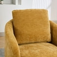 thumbnail image 6 of PORKISS 30.3"W Swivel Barrel Chair with Pillow, Chenille Fabric Upholstered Accent Club Armchair with Metal Swivel Ring, 360 Degree Club Chair, Single Leisure Sofa Chair, Mustard, 6 of 11
