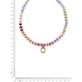 thumbnail image 3 of Time and Tru Goldtone Multicolored Bead Initial "O" Necklace, 3 of 6