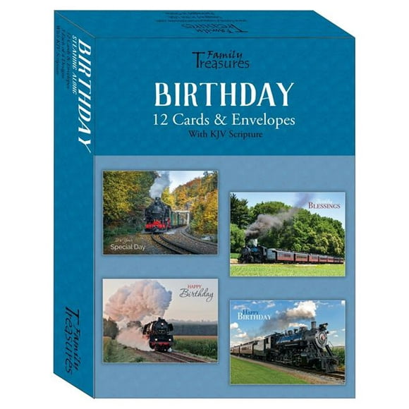 Family Treasures Wholesale 22486X Boxed - Card Birthday-Steaming Along - Box of 12