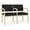Castillo Black, variant on Lenox Wood Reception Waiting 2-Seat Tandem Seating / Natural Wood / Black